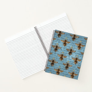 Cuaderno Abeja azul vintage