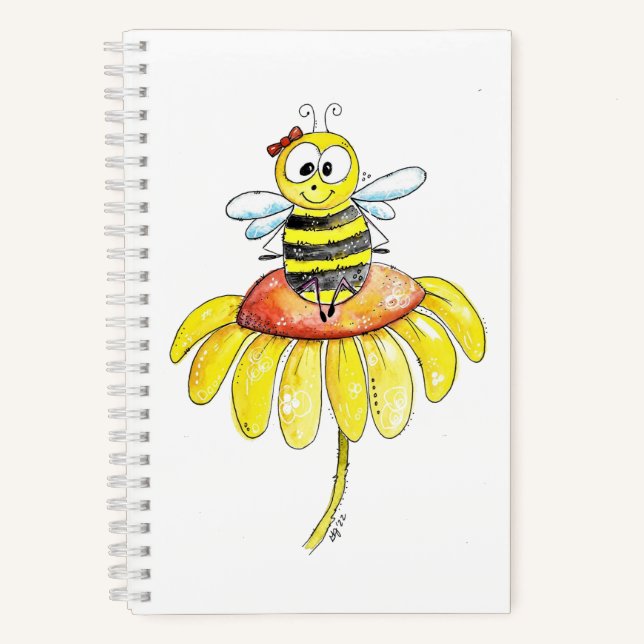 Cuaderno Abeja caprichosa sobre una flor (Anverso)