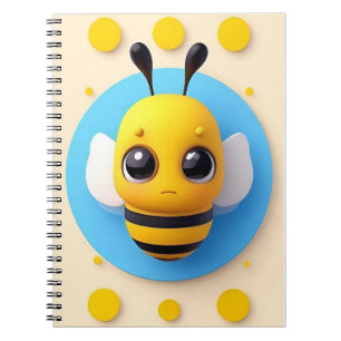 Cuaderno Abeja de dibujos animados linda con ojos grandes