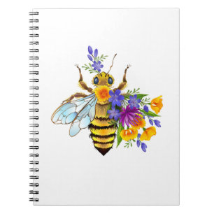Cuaderno Abeja de flor con plantas silvestres