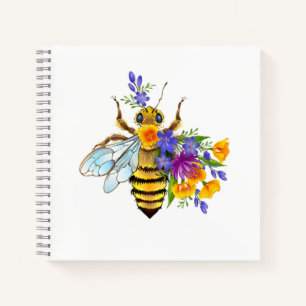 Cuaderno Abeja de flor con plantas silvestres