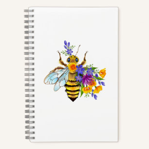 Cuaderno Abeja de flor con plantas silvestres