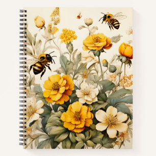 Cuaderno Abeja de miel cosecha en botánicos