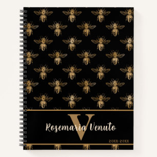 Cuaderno Abeja de miel negra y oro