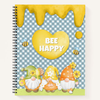 Cuaderno Abeja feliz con gnomes de flores de miel