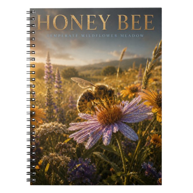 Cuaderno Abeja Melífera Pradera de Flores Silvestres ANIMAL (Frente)