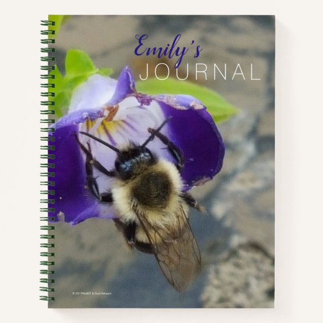 Cuaderno Abeja Ocupada y Flor Púrpura (Anverso)