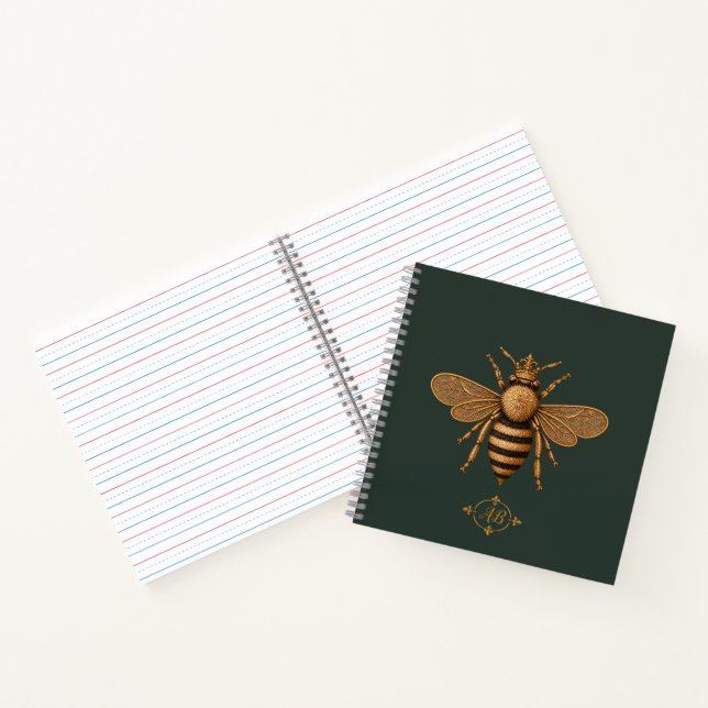 Cuaderno Abeja Real de Romance Oscuro | Verde Bosque Profun (Interior)