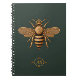 Cuaderno Abeja Real de Romance Oscuro | Verde Bosque Profun