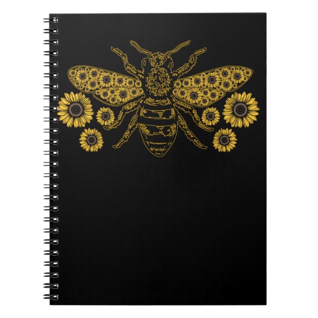 Cuaderno Abeja Sunflower Abejas Abejas Amante (Frente)