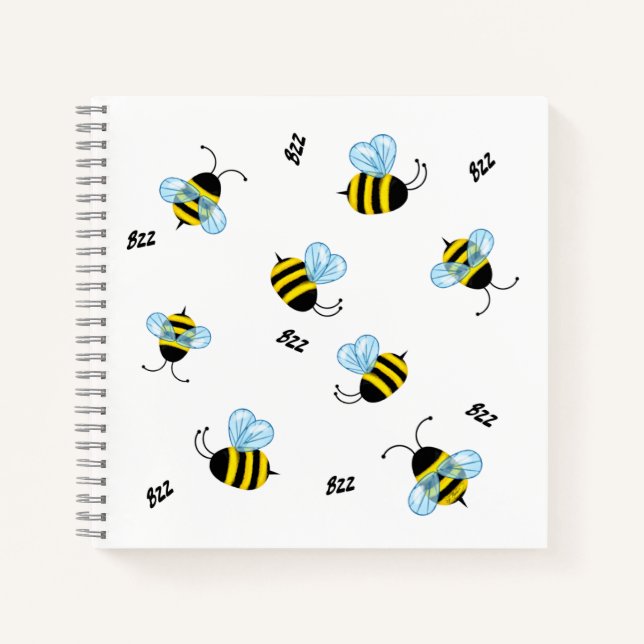 Cuaderno Abejas bulliciosas y animadas, alegres cristales d (Anverso)