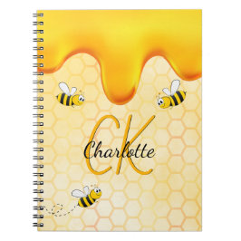 Cuaderno Abejas de burbujas panes de miel monograma de gote