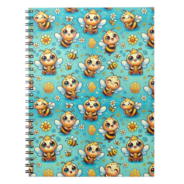 Cuaderno Abejas de dibujos animados lindas (Frente)