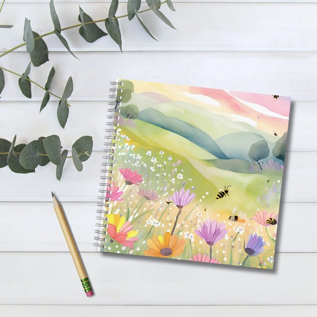 Cuaderno Abejas de primavera Campos de flores | Floral Colo (Subido por el creador)