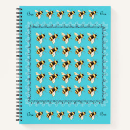 Cuaderno Abejas en bloc de notas de espiral azul