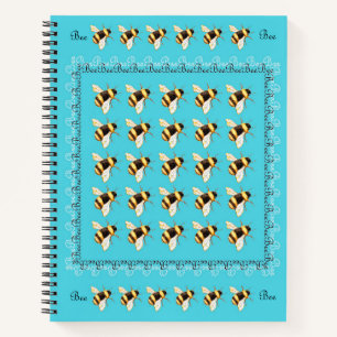 Cuaderno Abejas en bloc de notas de espiral azul