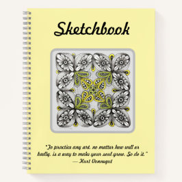 Cuaderno Abejas y flores garabato dibujado a mano
