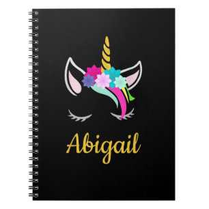 Cuaderno Abigail Dark Unicorn Nombre T-Shirt