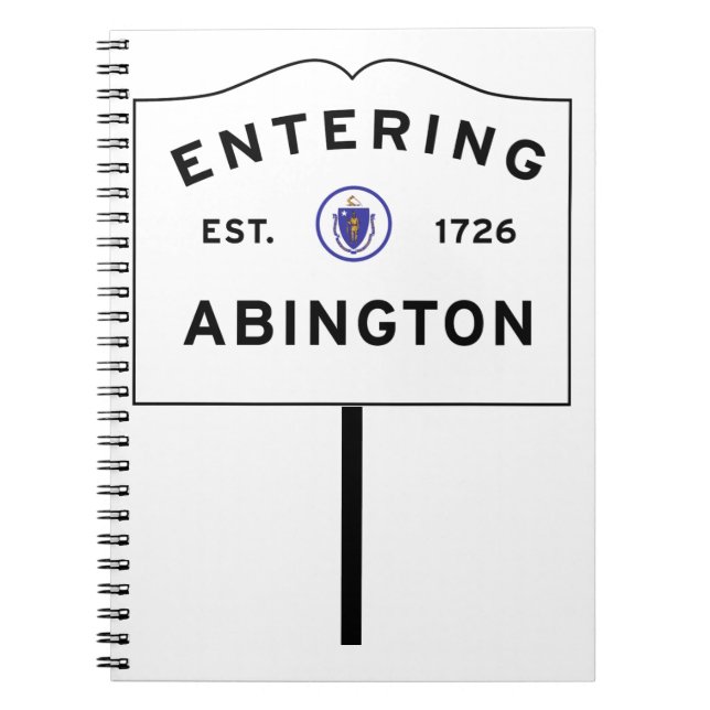Cuaderno Abington Massachusetts, Town Entering Rótulo (Frente)