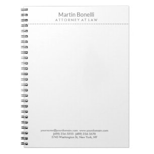 Cuaderno Abogado Blanco Excelente Tradicional Simple