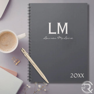 Cuaderno Abogado Corporativo Elegante Gris Pizarra Personal