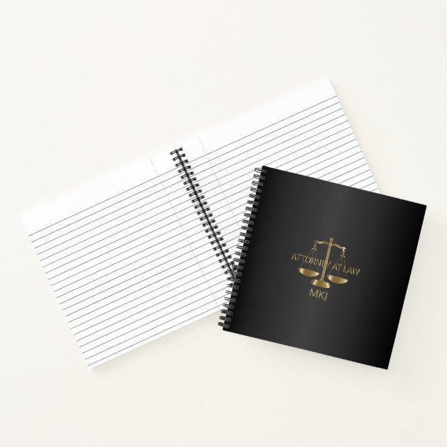 Cuaderno Abogado monograma - Negro y oro (Interior)