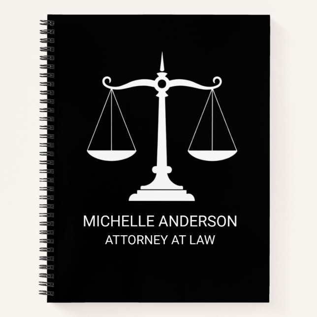 Cuaderno Abogado profesional abogado negro y blanco (Anverso)