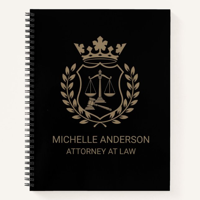 Cuaderno Abogado Profesional de Moda  Negro  (Anverso)