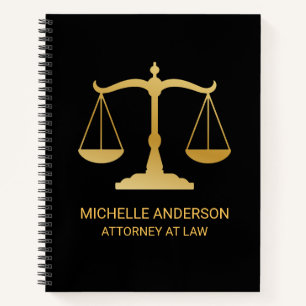 Cuaderno Abogado Profesional de Moda Negro Oro 