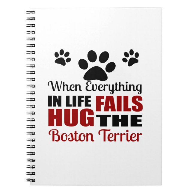 Cuaderno Abrace el perro de Boston Terrier (Frente)