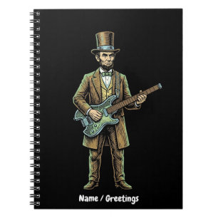 Cuaderno Abraham Lincoln tocando guitarra sin cabeza en blo
