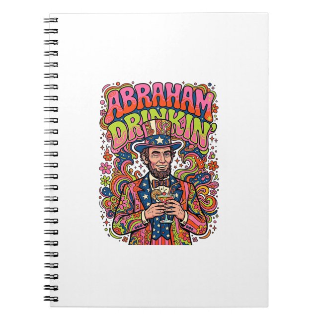 Cuaderno Abraham Patriótico Bebiendo Retro (Frente)