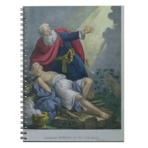 Cuaderno Abraham que ofrece encima de su hijo Isaac, de una