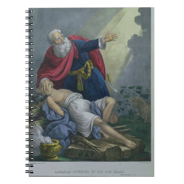Cuaderno Abraham que ofrece encima de su hijo Isaac, de una (Frente)
