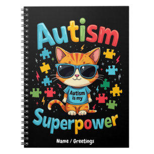 Cuaderno Abraza a Gato Amante El Autismo Es Mi Superpoder 