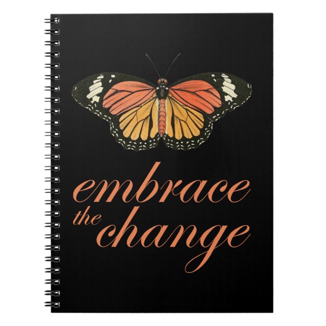 Cuaderno Abraza el cambio - Mariposa Naranja (Frente)