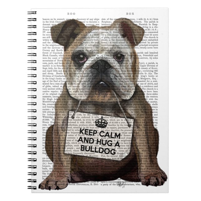 Cuaderno Abrazarse de Bulldog (Frente)