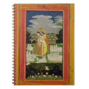 Cuaderno Abrazo de Radha y de Krishna en un landscap