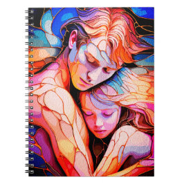 Cuaderno Abrazo etéreo de Guardianes - Vidrio manchado de f