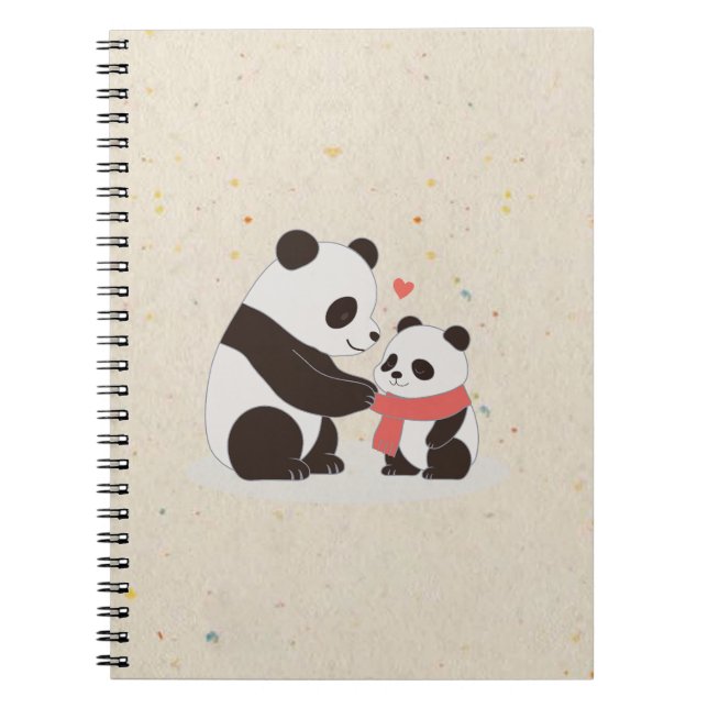 Cuaderno Abrazos cálidos, amor panda (Frente)