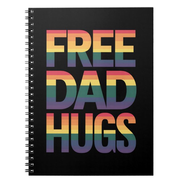 Cuaderno Abrazos de Papá Gratis Mes del Orgullo LGBTQ Aliad (Frente)