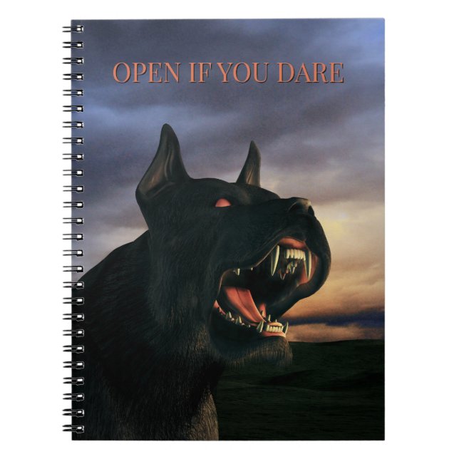 Cuaderno Abre Si Te Atreves. Perro grande y negro (Frente)