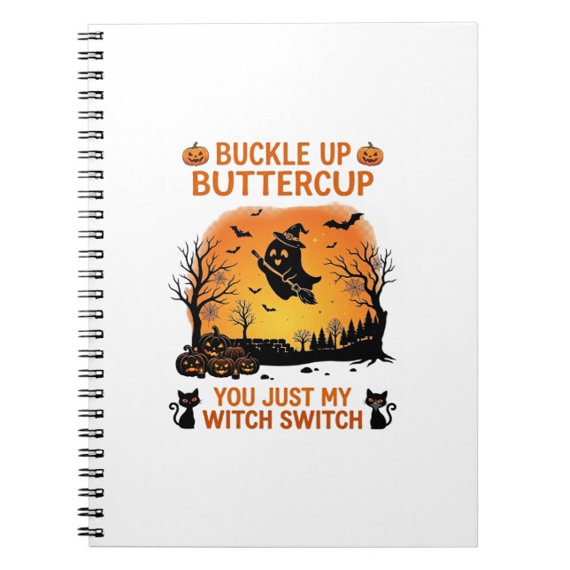 Cuaderno Abróchense Buttercup Halloween Fantasma Bruja Somb (Frente)