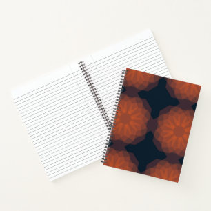 Cuaderno abstracción de flor geométrica moderna y naranja