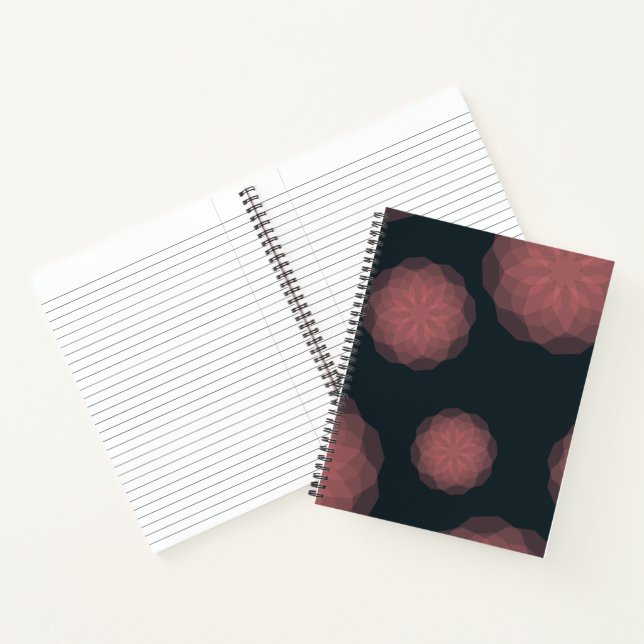 Cuaderno abstracción de flor rosa, geométrica, fresca y mod (Interior)