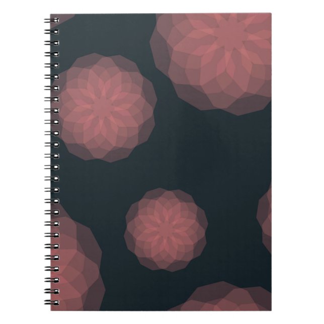 Cuaderno abstracción de flor rosa, geométrica, fresca y mod (Frente)