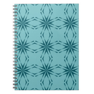 Cuaderno abstracción de flores de color turquesa, fresca y 