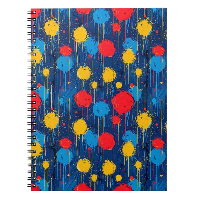 Cuaderno Abstracción de las pestañas de pintura coloridas (Frente)