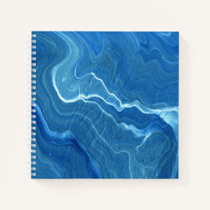 Cuaderno Abstracción de mármol de Agate Azul