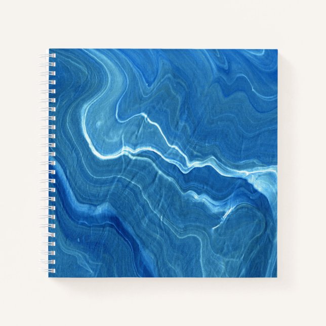 Cuaderno Abstracción de mármol de Agate Azul (Anverso)